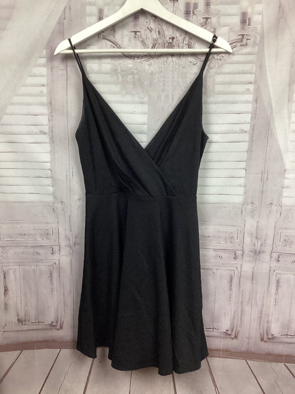 Lulu's Black Dress Caged Back Midi Crossover M